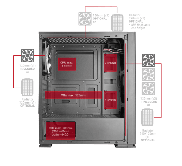 MARS GAMING Korpusas MC220