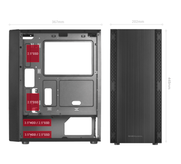 MARS GAMING Korpusas MCN